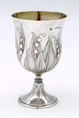 English Barnard Brothers lily of the valley goblet circa 1856